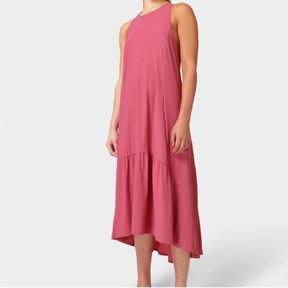 Sweaty Betty Explorer Ace Sleeveless Midi Dress in Tayberry Pink Size Large NWT - Picture 9 of 11